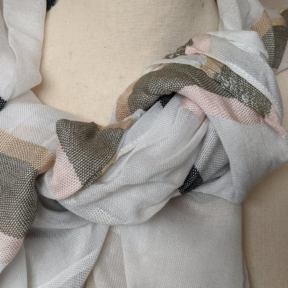 COLLECTION XIIX NEUTRAL POPPING STRIPES Wrap Scarf - Picture 7 of 10